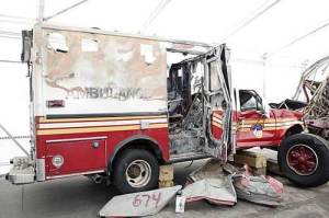ambulance has melted inside doors